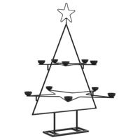 Kerstdecoratie kerstboom 75 cm metaal zwart - thumbnail