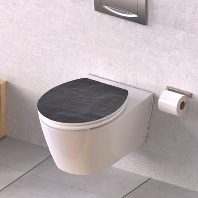 MDF High Gloss WC-bril BLACK STONE met soft-close lange levensduur: extreem onbreekbaar en krasbestendig comfort en functie: geruisloos sluiten dankzij de automatische valrem eenvoudig schoon te