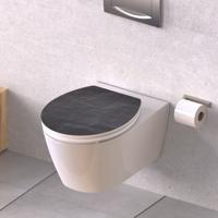 MDF High Gloss WC-bril BLACK STONE met soft-close lange levensduur: extreem onbreekbaar en krasbestendig comfort en functie: geruisloos sluiten dankzij de automatische valrem eenvoudig schoon te - thumbnail