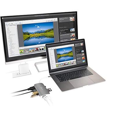 j5create USB C Hub Adapter Multi-Monitor 10-in-1 poort dockingstation 4K HDMI, VGA, Ethernet, USB 3.0, MicroSD, SD, USB-C 3.1 + stroomvoorziening | voor pc, laptop, tablet, displayaansluiting
