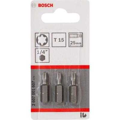 Bosch Accessories 2607001607 T-bit T 15 Extra hard C 6.3 3 stuk(s)
