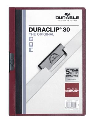 Klemmap Durable Duraclip A4 3mm 30 vellen aubergine