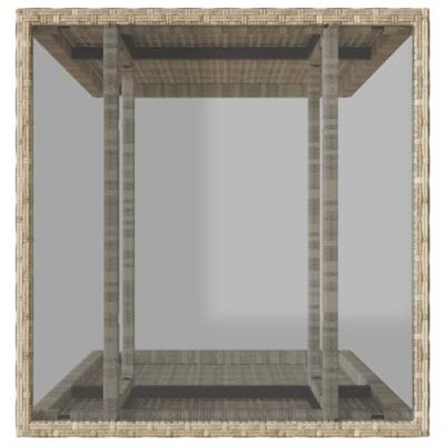 3-delige Bistroset met kussens poly rattan lichtgrijs