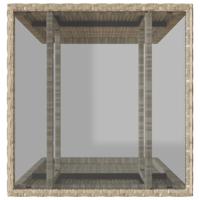 3-delige Bistroset met kussens poly rattan lichtgrijs - thumbnail