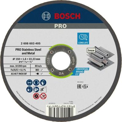 Bosch Professional Doorslijpschijf PRO Stainless Steel and Metal 150x22,23mm VE=1 - 2608603405