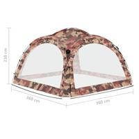 Partytent met LED en 4 zijwanden 3,6x3,6x2,3 m camouflage - thumbnail
