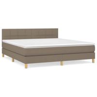 Boxspring met matras stof taupe 180x200 cm - thumbnail