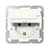 Gira enkel stopcontact klapdeksel wit glanzend kv 441403 - thumbnail