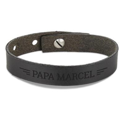Leren armband graveren - Vaderdag - Zwart Leren armband graveren - Vaderdag - Zwart
