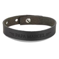 Leren armband graveren - Vaderdag - Zwart - thumbnail