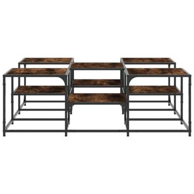 Salontafel 121x121x40 cm bewerkt hout gerookt eikenkleurig Salontafel 121x121x40 cm bewerkt hout gerookt eikenkleurig