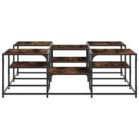 Salontafel 121x121x40 cm bewerkt hout gerookt eikenkleurig - thumbnail