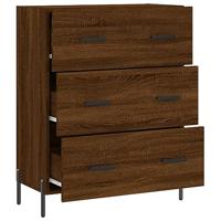 Dressoir 69,5x34x90 cm bewerkt hout bruin eikenkleur - thumbnail