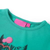 Kindershirt met lange mouwen kattenprint 92 felgroen - thumbnail