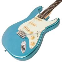 Vintage V6CAB Reissued Candy Apple Blue elektrische gitaar - thumbnail