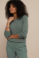 Studio Anneloes Luna 3/4 Slv Pullover 13604 Trui Korte Mouw 7600 Dark Sage Green - thumbnail