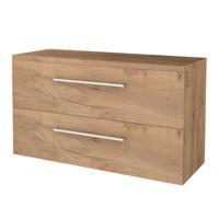Badmeubelset BWS Salt 120x46cm Met Grepen 2 Lades Met Afdekplaat Whisky Oak - thumbnail