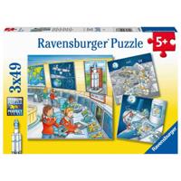Ravensburger puzzel Op ruimtevaartmissie met Tom en Mia 3x49 stukjes - thumbnail