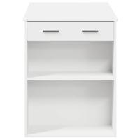 Bureau met lade en plank 102x62x77,5 cm bewerkt hout wit - thumbnail