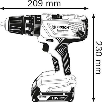 Bosch Blauw GSB 18V-21 Professional Accuklopboorschroevendraaier Body | zonder accu&apos;s en lader in L-Boxx - 06019H1108