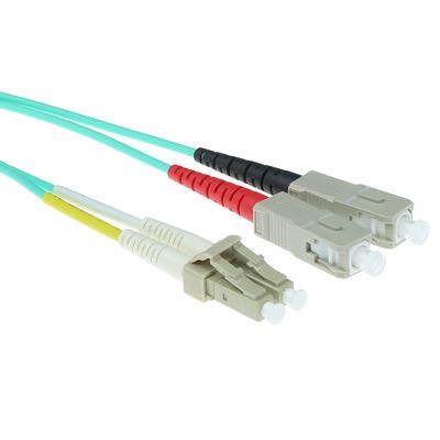 ACT 3 meter LSZH Multimode 50/125 OM3 glasvezel patchkabel duplex met LC en SC connectoren
