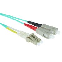 ACT 3 meter LSZH Multimode 50/125 OM3 glasvezel patchkabel duplex met LC en SC connectoren - thumbnail