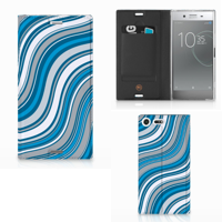 Sony Xperia XZ Premium Hoesje met Magneet Waves Blue - thumbnail