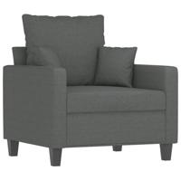 Fauteuil met voetenbank 60 cm stof donkergrijs - thumbnail