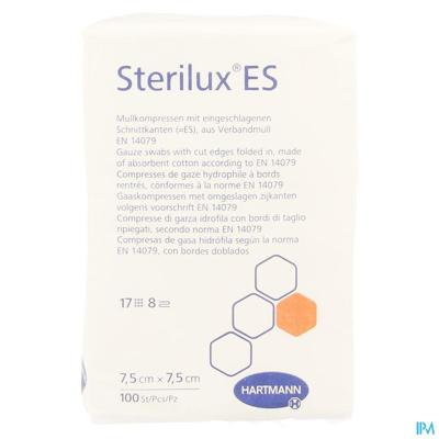 Sterilux Es 7,5x7,5cm 8l.nst. 100 P/s