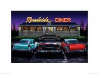 Kunstdruk Helen Flint - Roadside Diner 80x60cm - thumbnail