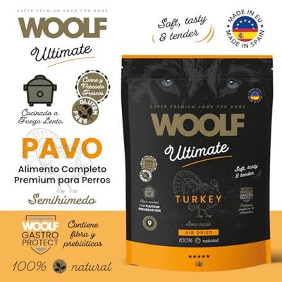 Volledig Hondenvoer voor Volwassenen, Halfvochtig, Kalkoen, 1 kg, Zachte Textuur, Beperkte Natuurlijke Ingrediënten, Hoog Vleesgehalte, Ideaal voor Senioren, Evenwichtige Formule