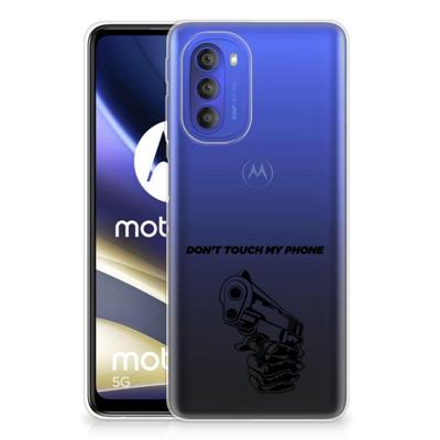 Motorola Moto G51 5G Silicone-hoesje Gun Don't Touch My Phone Motorola Moto G51 5G Silicone-hoesje Gun Don't Touch My Phone