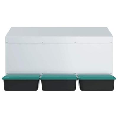 Kippennestkast 3 compartimenten wandmontage gegalvaniseerd staal