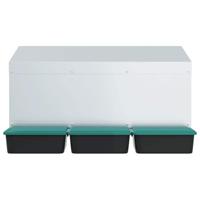 Kippennestkast 3 compartimenten wandmontage gegalvaniseerd staal - thumbnail