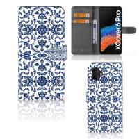 Samsung Galaxy Xcover 6 Pro Hoesje Flower Blue - thumbnail