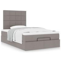 Ottoman bed met matras 90x190cm stof taupe - thumbnail