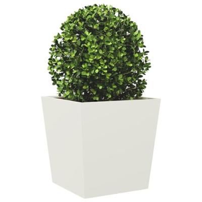 VidaXL Plantenbak 50x50x50 cm staal wit
