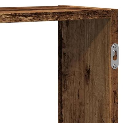 Wandschap 159x18x65 cm bewerkt hout oud houtkleurig