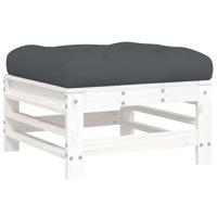 6-delige Loungeset met kussens massief hout wit - thumbnail