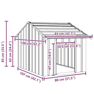Hondenhok met dak 83x130x85 cm gegalvaniseerd staal Hondenhok met dak 83x130x85 cm gegalvaniseerd staal