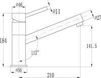 Job Tomani keukenmengkraan eengreeps incl. aansluitslangen en filterstopkranen chroom - thumbnail