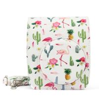 Flamingo Cactus Pattern PU Leather Protective Camera Case Bag For FUJIFILM Instax Mini90 Camera - thumbnail