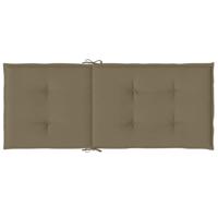 Stoelkussens 6 st hoge rug 120x50x4 cm stof gemêleerd taupe - thumbnail