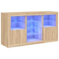Dressoir met LED-verlichting 123x37x67 cm sonoma eikenkleurig - thumbnail