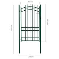 VidaXL Poort met speerpunten 100x175 cm staal groen - thumbnail
