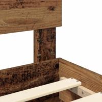 Bedframe met hoofdeinde Oudhout 135 x 190 cm Bewerkt hout - thumbnail