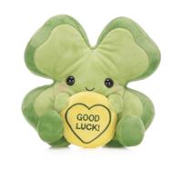 Love Hearts Klaver knuffel - Good Luck - 18 cm - thumbnail