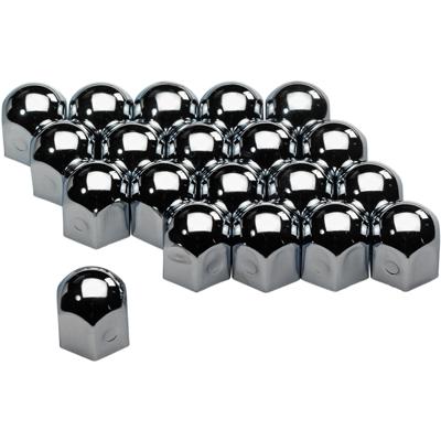Set universele wielmoerkapjes - Chroom Staal - 19mm - set á 20 stuks SYWN19S