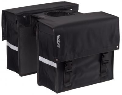 Bagoo dubbele fietstas bisonyl zwart inhoud 34l