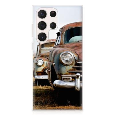 Samsung Galaxy S23 Ultra | Siliconen hoesje | met foto Vintage Auto